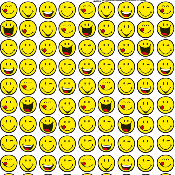 Geschenkpapier Röllchen 70x150 cm Smiley gelb Emojis