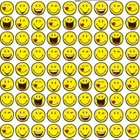Geschenkpapier Röllchen 70x150 cm Smiley gelb Emojis