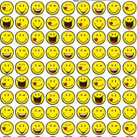 Geschenkpapier Röllchen 70x150 cm Smiley gelb Emojis