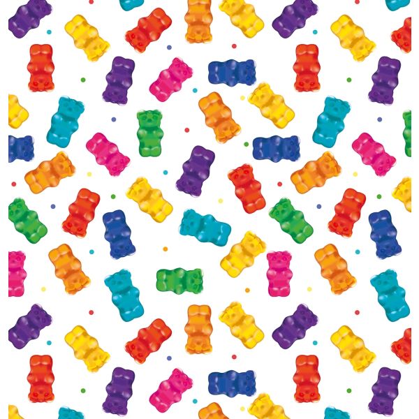 Geschenkpapier Röllchen 70x150 cm Gummibärchen