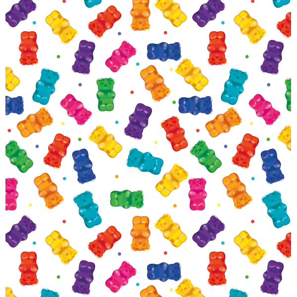 Geschenkpapier Röllchen 70x150 cm Gummibärchen