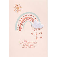 Geburt Baby Glückwunschkarte mit Umschlag Regenbogen...