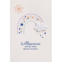 Geburt Baby Glückwunschkarte mit Umschlag Regenbogen...
