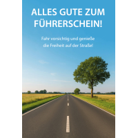 Führerschein unverpackte Glückwunschkarte mit...