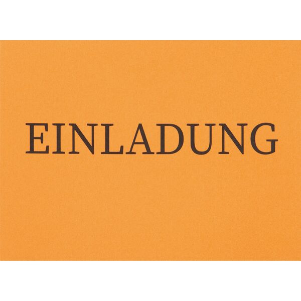 Einladung 5 Einladungen mit 5 Umschlägen Orange mit Schriftzug