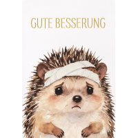 Genesung Grußkarte mit Umschlag Igel mit Verband...