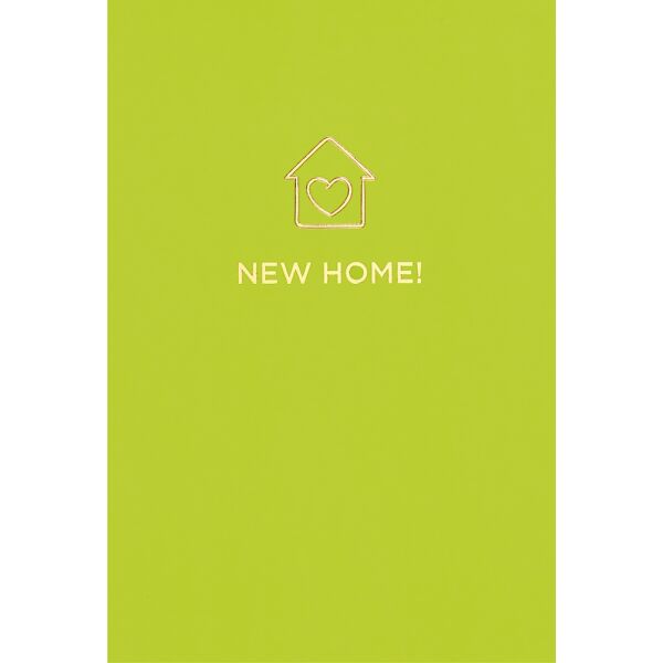 Neues Heim Einzug unverpackte Glückwunschkarte mit Umschlag NEW Home! Haus mit Herz