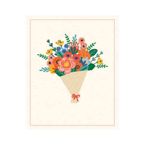 Geburtstag Mini Glückwunschkarte mit Umschlag Blumenstrauß