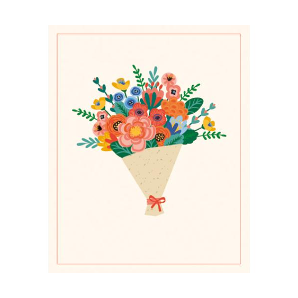 Geburtstag Mini Glückwunschkarte mit Umschlag Blumenstrauß