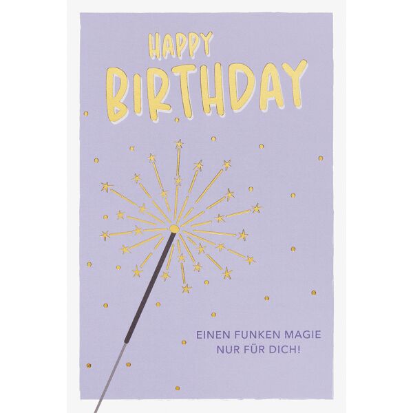 Geburtstag unverpackte Glückwunschkarte mit Umschlag Wunderkerze Einen Funken Magie für dich! Happy Birthday
