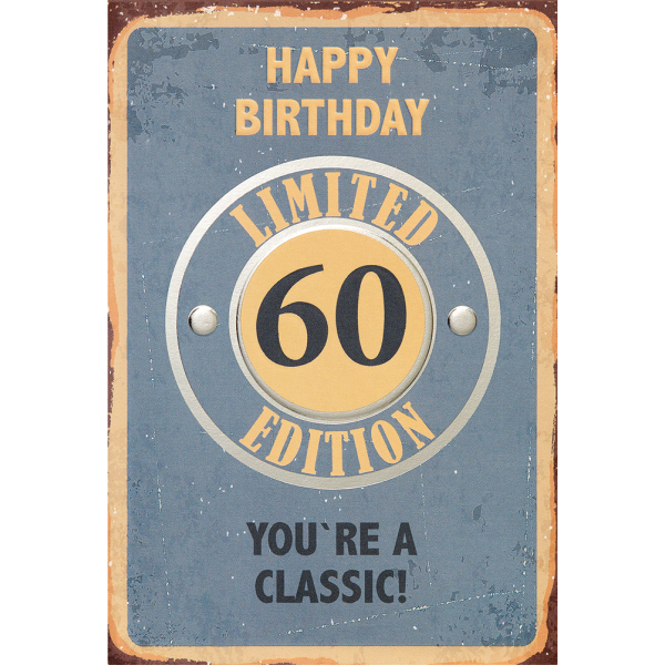 60. Geburtstag Glückwunschkarte mit Umschlag Youre a classic! Happy Birthday