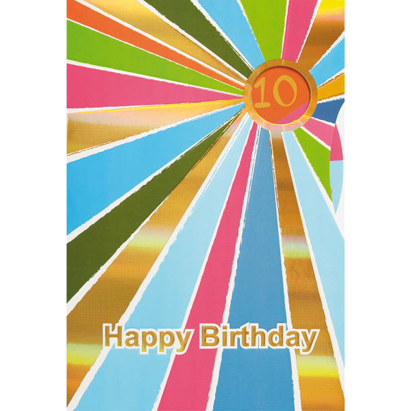 Kindergeburtstag Drehrad 1-12 Glückwunschkarte mit Umschlag Bunte Sonnenstrahlen Happy Birthday