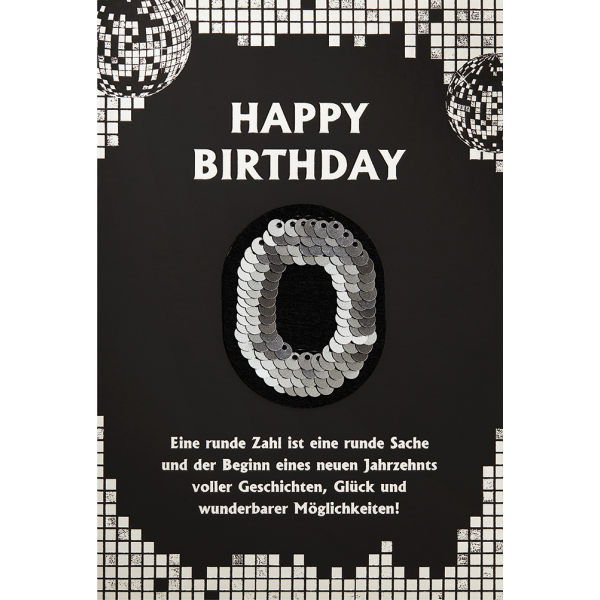 Geburtstag Glückwunschkarte mit Umschlag 0 Eine runde Zahl ist eine runde Sache und der Beginn eines neuen Jahrzehnts voller Geschichten