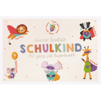 Schulanfang unverpackte Glückwunschkarte mit...