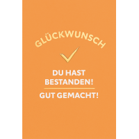 Prüfung unverpackte Glückwunschkarte mit...