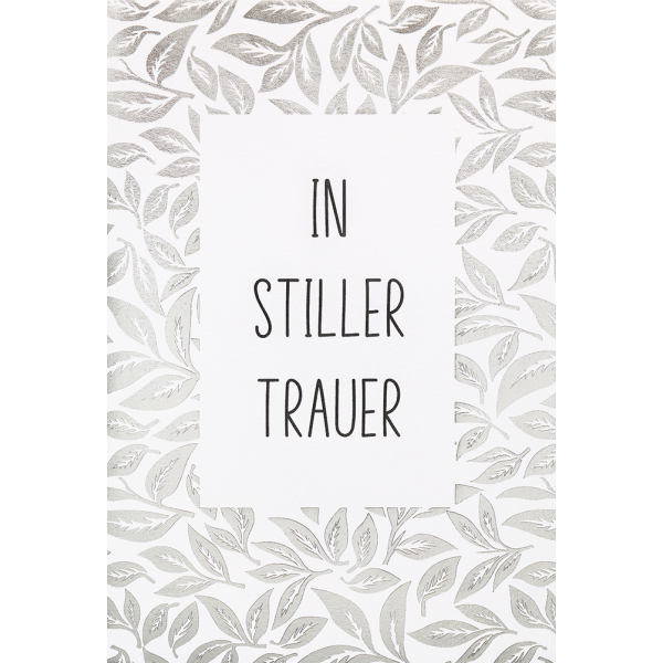Trauer Kondolenz unverpackte Beileidskarte mit Umschlag In stiller Trauer Zweige
