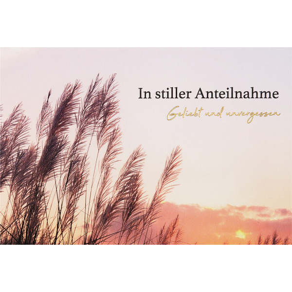 Trauer Kondolenz unverpackte Beileidskarte mit Umschlag In stiller Anteilnahme Geliebt und unvergessen