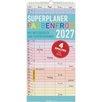 Kalender 2027 Familienplaner Superplaner Farbenfroh 4...