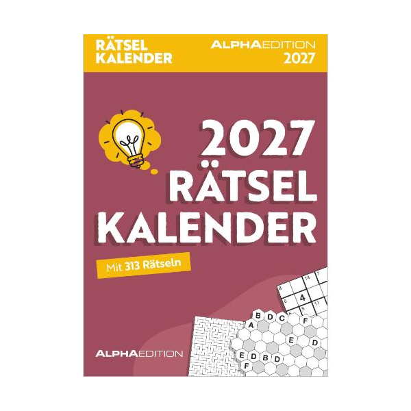 Kalender 2027 Abreißkalender Rätselkalender – 14,8x21 Klebebindung Alpha Edition