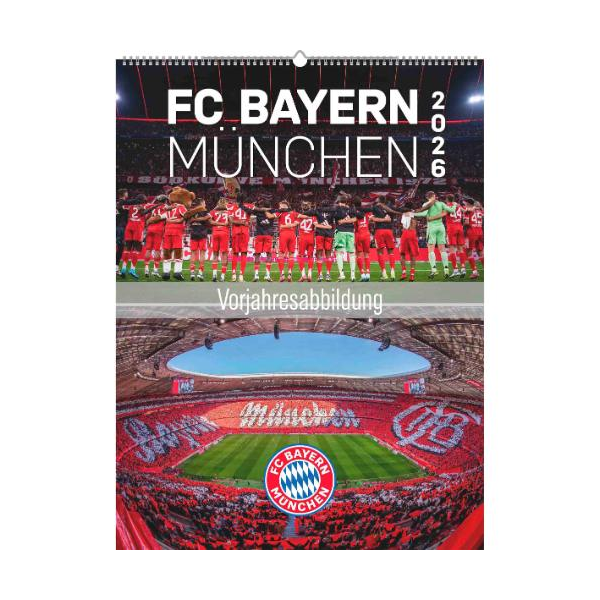 Kalender 2027 Bildwandkalender FC Bayern München - 48x64 Drahtkammbindung Alpha Edition