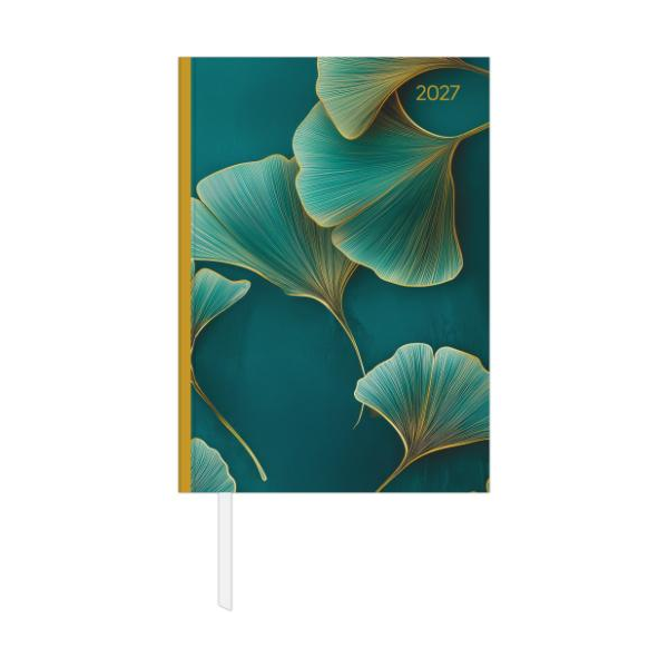 Kalender 2027 Buchkalender Style Ginkgo - 14,5x21 Fadenheftung Alpha Edition