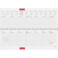 Kalender 2027 Tischquerkalender Profi blau - 29,7x10,5 Drahtkammbindung Zettler