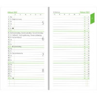 Kalender 2027 Taschenplaner 1 Monat / 2 Seiten Recyclin - 8,8x15,2 Drahtheftung Zettler