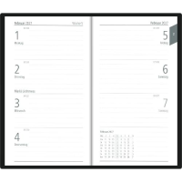 Kalender 2027 Taschenplaner 1 Woche / 2 Seiten schwarz -...