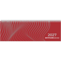 Kalender 2027 Tischquerkalender Classic red - 29,7x10,5 Zettler
