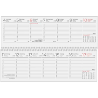 Kalender 2027 Tischquerkalender Classic red - 29,7x10,5 Zettler