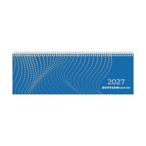 Kalender 2027 Tischquerkalender Classic blue - 29,7x10,5 Zettler