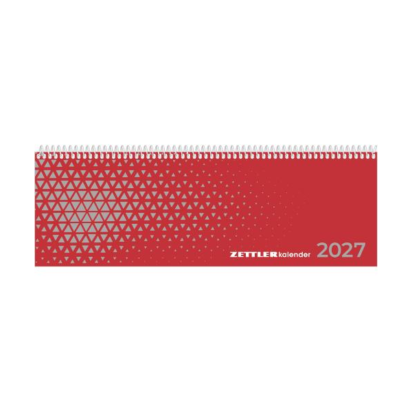 Kalender 2027 Tischquerkalender Expert rot - 29,7x10,5 Zettler