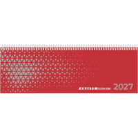 Kalender 2027 Tischquerkalender Expert rot - 29,7x10,5...