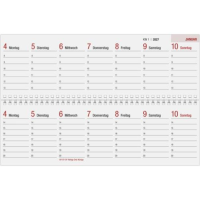 Kalender 2027 Tischquerkalender GROSSDRUCK - 32x10,5 Drahtkammbindung Zettler