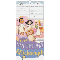 Kalender 2027 Familienplaner Familienplaner Glücksengel - 22x45 Drahtkammbindung Alpha Edition