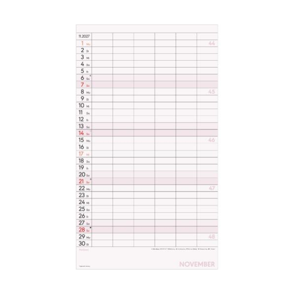 Kalender 2027 Familienplaner Superplaner XL 6 Spalten - 26x45 Drahtkammbindung Alpha Edition