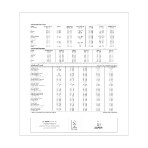 Kalender 2027 Bildwandkalender 3-Monatsplaner Farbenfroh - 30x34 Drahtkammbindung Alpha Edition