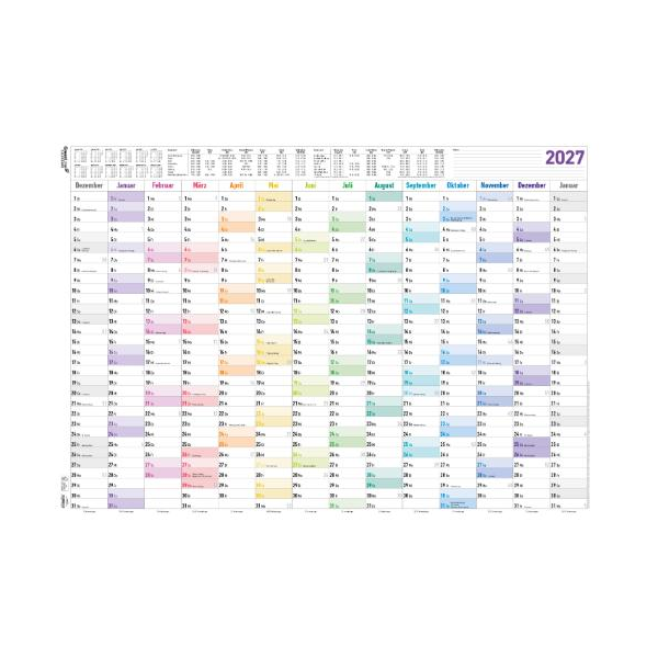 Kalender 2027 Plakat- & Tafelkalender Jahresplaner XL Prisma 1er-Roll - 100x70 Keine Greenline