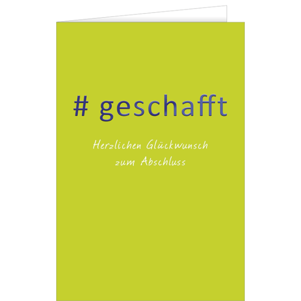 Abschluss Glückwunschkarte mit Umschlag zum Schulabschluss # geschafft Herzlichen Glückwunsch