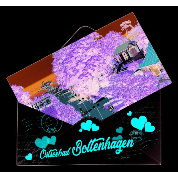 Boltenhagen Briefmagnete Holz-Harz Ostseebad Herzen Blick aufs Meer