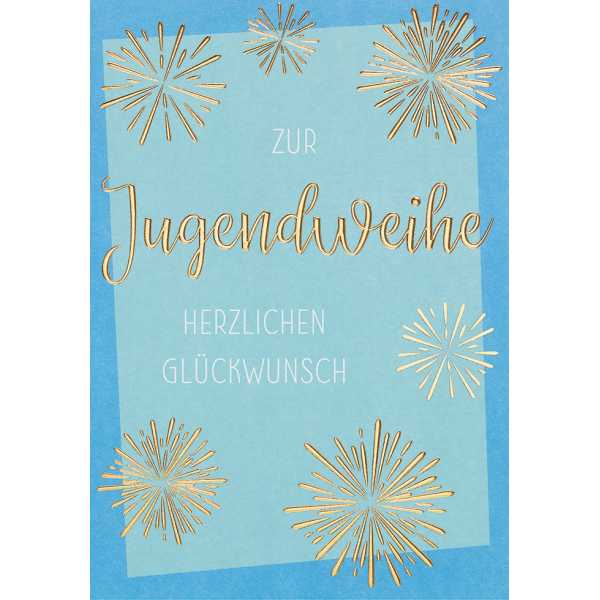 Jugendweihe unverpackte Glückwunschkarte mit Umschlag Feuerwerk Zur Jugendweihe Herzlichen Glückwunsch
