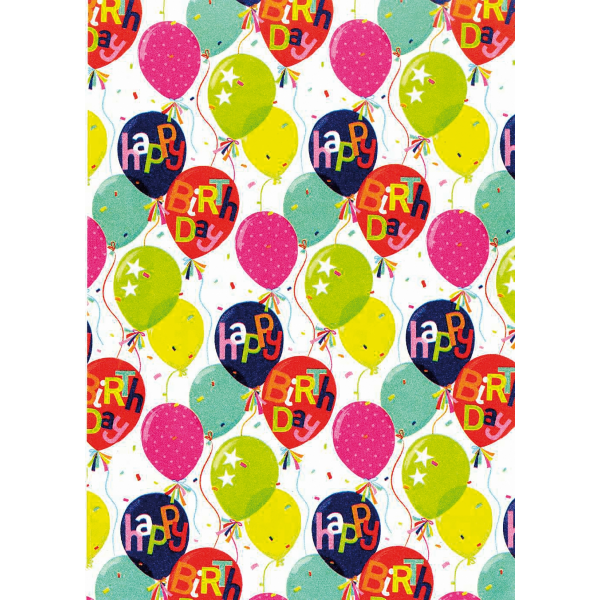 Geschenkpapier - Röllchen - 70x150 cm - HappyBirthday Luftballons