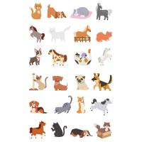 Sticker Aufleber Hunde Katzen Pferde 3 Bögen in der...