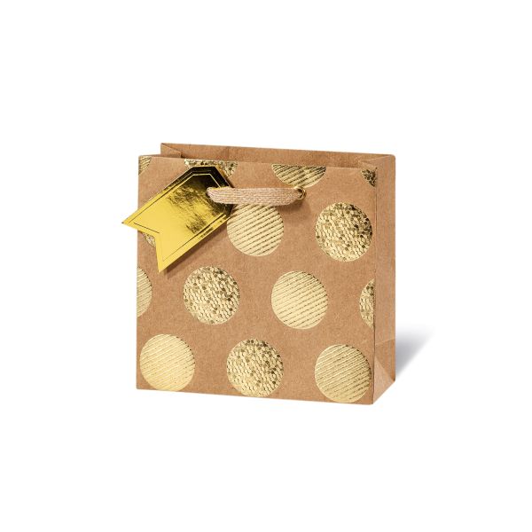 Tasche klein - CD-Format 14,5x16x6 cm - Golden Dots - goldene Punkte
