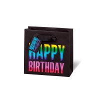 Tasche Tüte klein CD-Format 14,5x15x6 cm Rainbow...