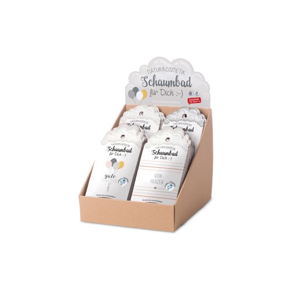 Display-Paket Schaumbad für Dich Simple & Fine mit 24 Stück 4 Motive á 6
