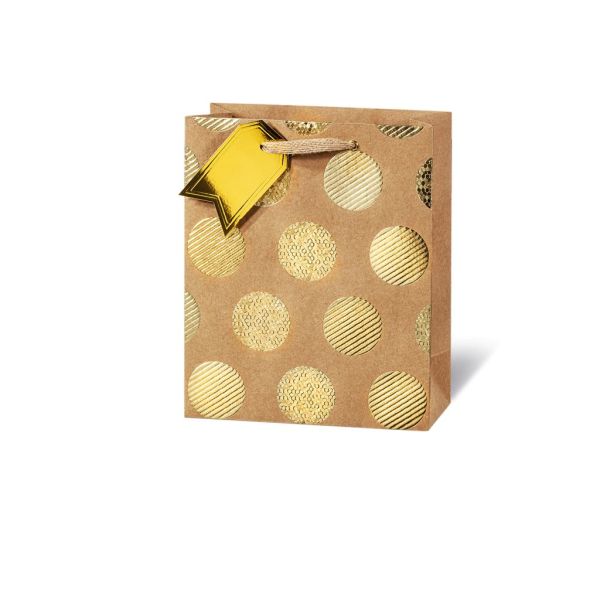 Tasche medium - Buch Format - 23x19x9 cm - Golden Dots - goldene Punkte