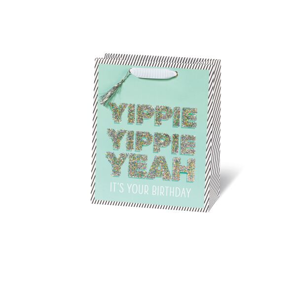 A Tasche medium Buch Format 23x19x9 cm Yippie Yeah grün